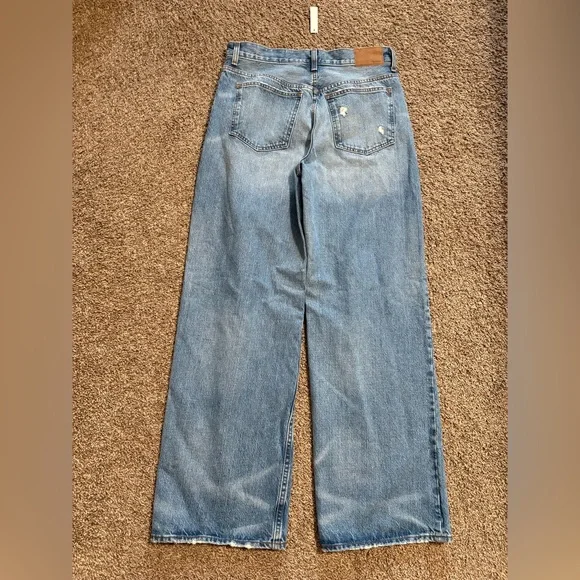 Madewell Light Blue Flare Jeans Low Sluggy Baggy size 27 - Picture 8 of 11